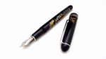 Photo2: AGJ Original Maki-e Fountain Pen #07 "Plover Wave and Chidori" Platinum Sparkling Togidashi Taka Maki-e Kyoto Japan Wa (2)