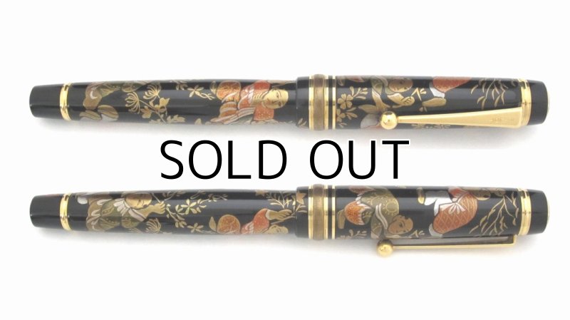 Photo4: AGJ Original Maki-e Fountain pen #28 "Kara-ko Hana-Gassen" Sparkling Togidashi Taka Maki-e Kyoto Japan Wa (4)