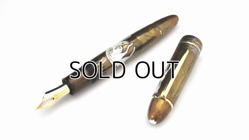 Photo2: AGJ Original Maki-e Fountain pen #32 "Deer Makie" Montblanc Meisterstuck 149 Sparkling Togidashi Taka Maki-e Kyoto Japan Wa (2)