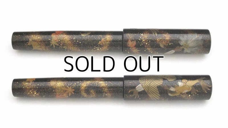 Photo4: AGJ Original Maki-e Fountain pen #34 "Karasu Tengu" Sailor 21K nib Sparkling Togidashi Taka Maki-e Kyoto Japan Wa (4)