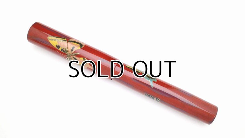 Photo5: AGJ Original Maki-e Fountain pen #45 "Butterfly" Sailor 21K nib Sparkling Togidashi Taka Maki-e Kyoto Japan Wa (5)