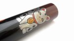 Photo5: AGJ Original Maki-e Fountain pen #54 "Maneki-neko (Beckoning cat)" Sparkling Togidashi Taka Maki-e Kyoto Japan Wa (5)