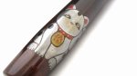 Photo8: AGJ Original Maki-e Fountain pen #54 "Maneki-neko (Beckoning cat)" Sparkling Togidashi Taka Maki-e Kyoto Japan Wa (8)