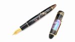 Photo2: AGJ Original Maki-e Fountain pen #60 "Goldfish and Fireworks" Sailor 21K nib Sparkling Togidashi Taka Maki-e Kyoto Japan Wa (2)