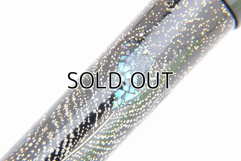 Photo6: AGJ Original Maki-e Fountain pen #62 "Peacock" Sailor 21K nib Sparkling Togidashi Taka Maki-e Kyoto Japan Wa (6)