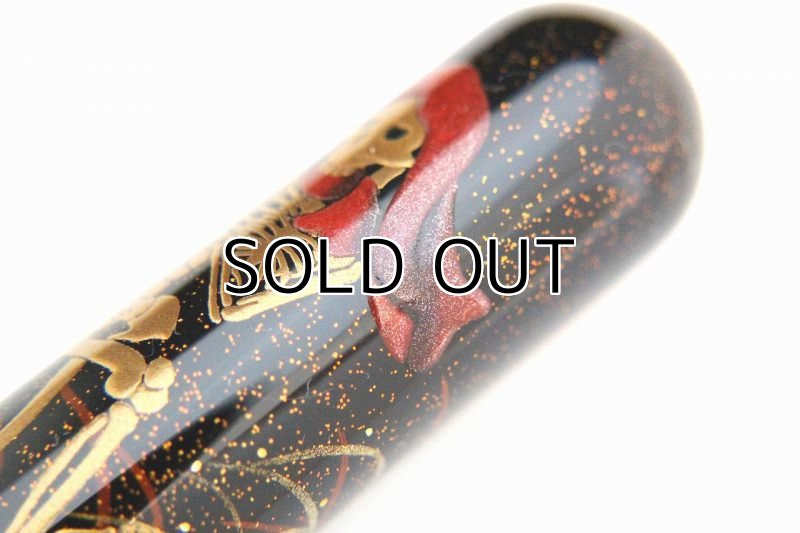 Photo5: AGJ Original Maki-e Fountain pen #64 "Skeltons' Dance in summer festival" Togidashi Taka Maki-e Kyoto Japan Wa (5)