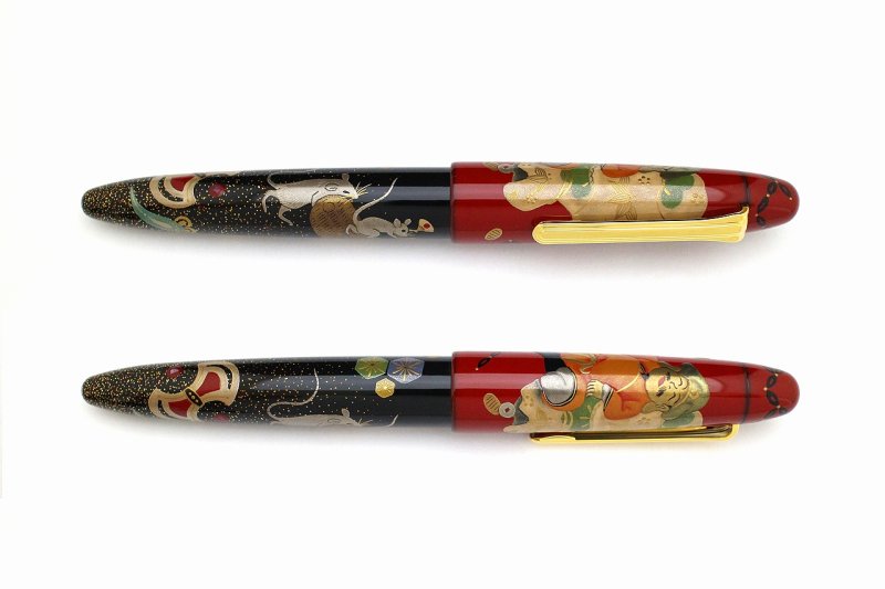 Photo4: AGJ Original Maki-e Fountain pen #67 "Daikokuten (God of Wealth)" Sailor KOP Togidashi Taka Maki-e Kyoto Japan Wa (4)