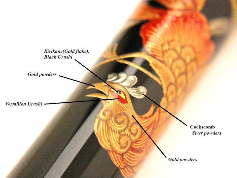 Photo1: AGJ Original Maki-e Fountain pen #74 "Phoenix(Hoh-Oh)" Sailor KOP Togidashi Taka Maki-e Kyoto Japan Wa (1)