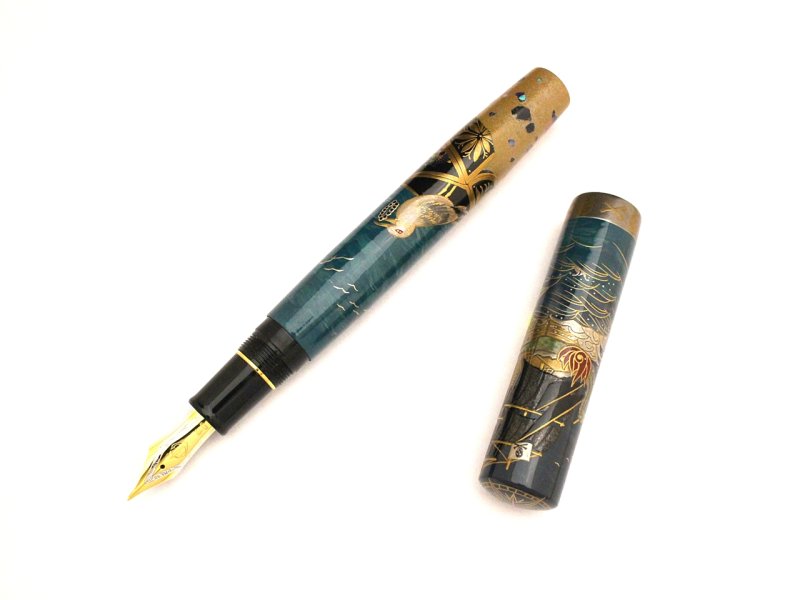 Photo2: AGJ Original Maki-e Fountain pen #75 "Pirate ship" Sailor KOP Togidashi Taka Maki-e Kyoto Japan Wa (2)