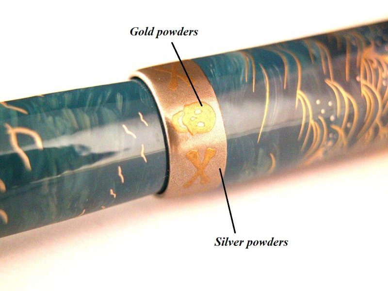 Photo12: AGJ Original Maki-e Fountain pen #75 "Pirate ship" Sailor KOP Togidashi Taka Maki-e Kyoto Japan Wa (12)