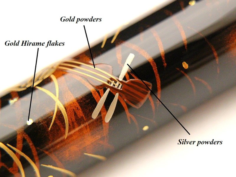 Photo11: AGJ Original Maki-e Fountain pen #76 "Skeleton" Sailor Togidashi Taka Maki-e Kyoto Japan Wa (11)