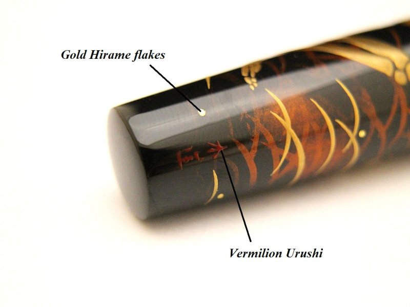 Photo13: AGJ Original Maki-e Fountain pen #76 "Skeleton" Sailor Togidashi Taka Maki-e Kyoto Japan Wa (13)