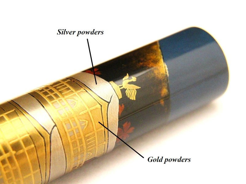 Photo5: AGJ Original Maki-e Fountain pen #77 "Mt. Fuji and Kinkakuji Temple" Sailor Togidashi Taka Maki-e Kyoto Japan Wa (5)