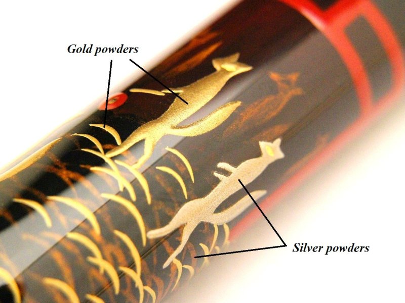 Photo1: AGJ Original Maki-e Fountain pen #78 "Fox wedding parade" Togidashi Taka Maki-e Kyoto Japan Wa (1)