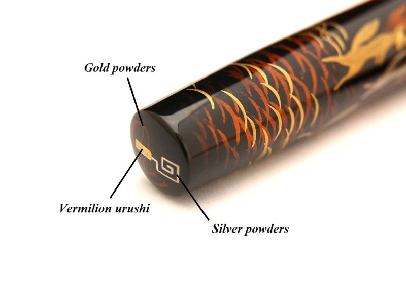 Photo12: AGJ Original Maki-e Fountain pen #78 "Fox wedding parade" Togidashi Taka Maki-e Kyoto Japan Wa (12)