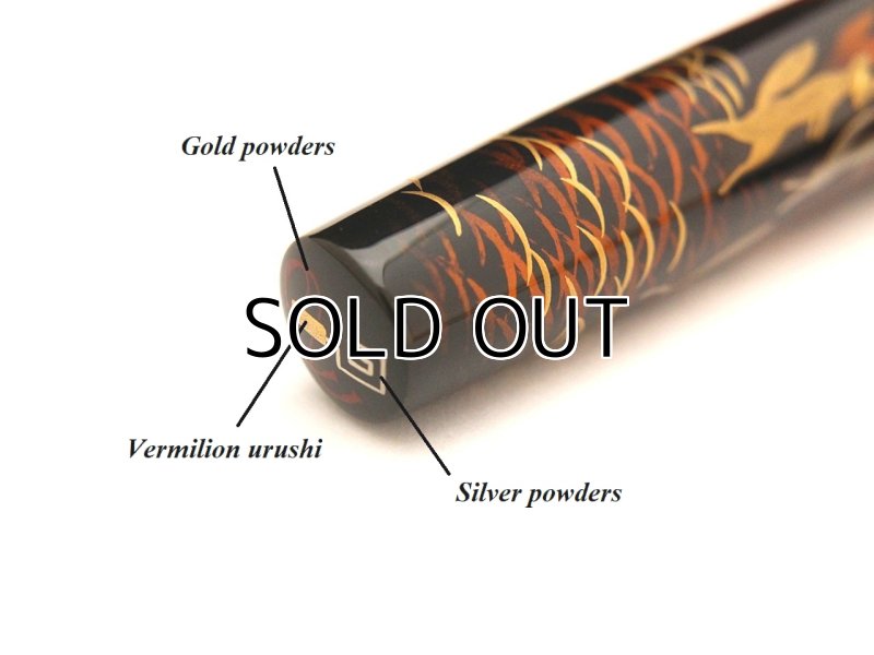 Photo12: AGJ Original Maki-e Fountain pen #78 "Fox wedding parade" Togidashi Taka Maki-e Kyoto Japan Wa (12)