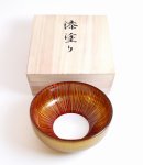 Photo5: AGJ Glass urushi Bowl "Tsubomi" Gold (5)