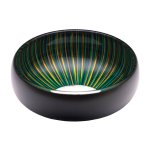 Photo1: AGJ Glass urushi Bowl "Tsubomi" Black/Blue (1)