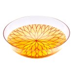 Photo1: AGJ Glass urushi Bowl "Chrysanthemum" Vermillion (1)