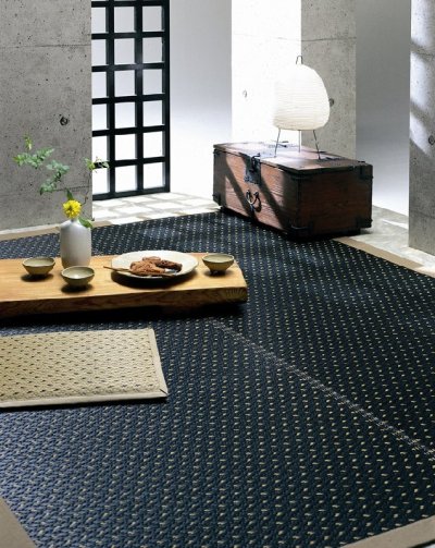 Photo1: Japanese floor carpet(Monn-Weaving) "Glowfly"