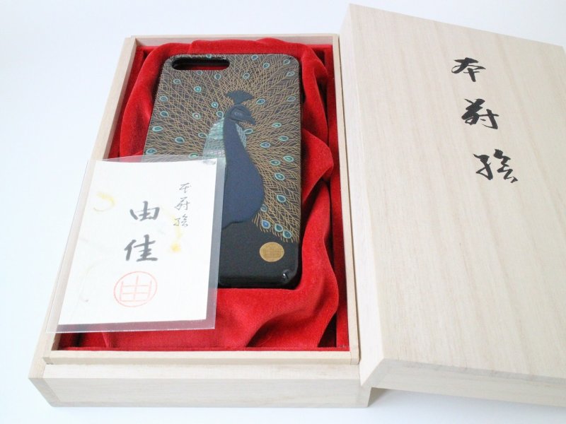 Photo8: AGJ Original Maki-e iPhone Case Cover "Peacock" for iPhone 7 Plus / 8 Plus (8)