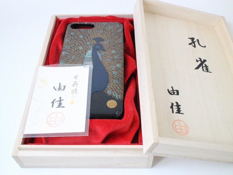 Photo9: AGJ Original Maki-e iPhone Case Cover "Peacock" for iPhone 7 Plus / 8 Plus (9)