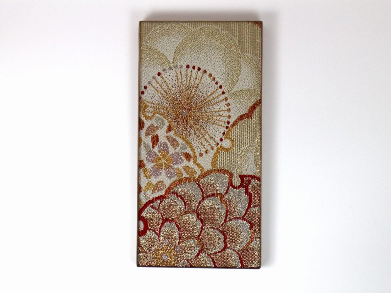 Photo4: AGJ Original Kimono-Glass Dish / Plate "Cherry blossoms" Nishijin Yuzen Kyoto (4)