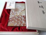 Photo7: AGJ Original Kimono-Glass Dish / Plate "Cherry blossoms" Nishijin Yuzen Kyoto (7)