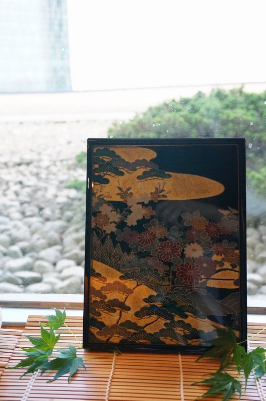 Photo2: AGJ Original Kimono-Glass Dish / Plate "Pine" Nishijin Yuzen Kyoto (2)