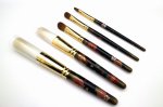 Photo1: AGJ Original Maki-e Makeup brush "Peony" 5 pcs Brush Set Togidashi Taka Maki-e (1)