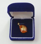 Photo2: Pendant "Plover(Chidori)" Maki-e Jewelry Amber Japanese (2)