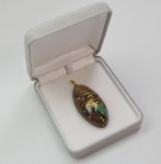 Photo2: Pendant "Physalis alkekengi(hozuki)" Maki-e Jewelry Amber Japanese (2)