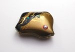 Photo2: Brooch "Plover(Wave and Chidori)" Maki-e Jewelry Amber Japanese (2)