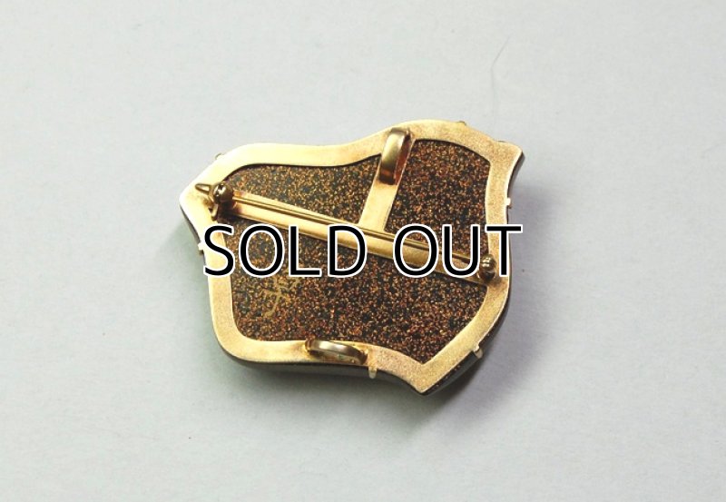 Photo5: Brooch "Plover(Wave and Chidori)" Maki-e Jewelry Amber Japanese (5)