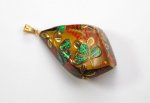 Photo2: Pendant "Bush clover" Maki-e Jewelry Amber Japanese (2)