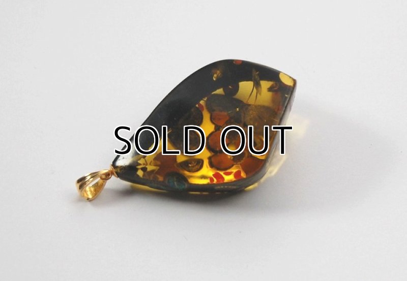 Photo5: Pendant "Bush clover" Maki-e Jewelry Amber Japanese (5)