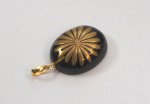 Photo3: Pendant "Chrysanthemum pattern(Kiku)" Maki-e Jewelry Amber Japanese (3)