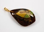 Photo4: Pendant "Butterfly" Maki-e Jewelry Amber Japanese (4)