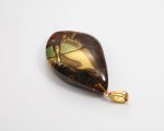 Photo5: Pendant "Butterfly" Maki-e Jewelry Amber Japanese (5)