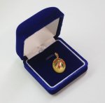 Photo2: Pendant "Chrysanthemum Crest" Maki-e Jewelry Amber Japanese (2)