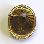 Photo2: Brooch "Spider" Maki-e(Makie) Japanese Jewelry Amber #H3 (2)