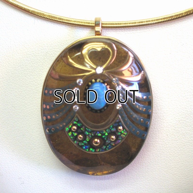 Photo3: Brooch "Spider" Maki-e(Makie) Japanese Jewelry Amber #H3 (3)