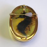 Photo3: Brooch "Sea Horse" Maki-e(Makie) Japanese Jewelry Amber #H4 (3)