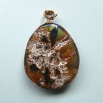 Photo4: Pendant "Bastet" Maki-e(Makie) Japanese Jewelry Amber #H7 (4)