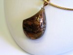 Photo5: Pendant "Owl" Maki-e(Makie) Japanese Jewelry Amber #H8 (5)