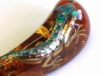 Photo5: Brooch "Lizard" Maki-e(Makie) Japanese Jewelry Amber #H9 (5)