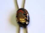 Photo1: Bolo Tie "God of Thunder" Maki-e(Makie) Japanese Jewelry Amber #H12 (1)