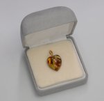 Photo2: Pendant "Love" Maki-e Jewelry Amber Japanese (2)