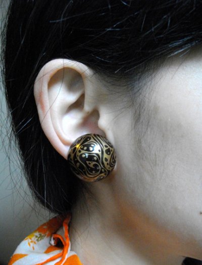 Photo2: Earring “Water Gem” Maki-e Jewelry Japanese