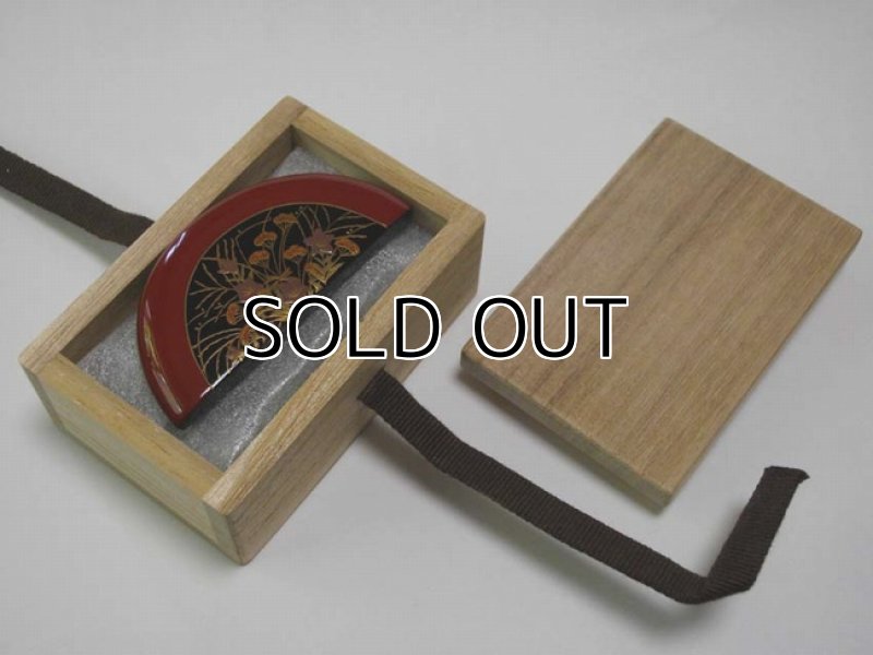 Photo5: Pendant Brooch "Autumn Flowers" Maki-e Jewelry Japanese (5)